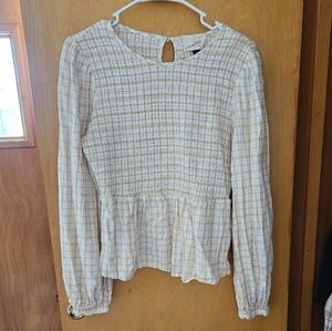 Yellow and Orange Plaid Blouse